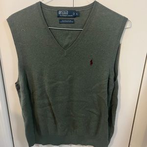 Men’s Polo sweater vest olive green